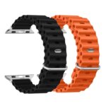 YODI Straps Compatible with Apple Watch 42mm 44mm 45mm 49mm, Replacement Band Soft Silicone Sport Strap for iWatch Ultra Series 8/7/6/5/4/3/2/1 SE (ORANGE/BLACK)