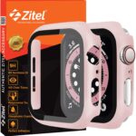 Zitel Case with Screen Protector Compatible with Apple Watch SE 2nd gen 2022 / Series 6/5/4 SE, 40mm Hard PC Cover with Built-in 9H Tempered Glass (40mm, Pink)