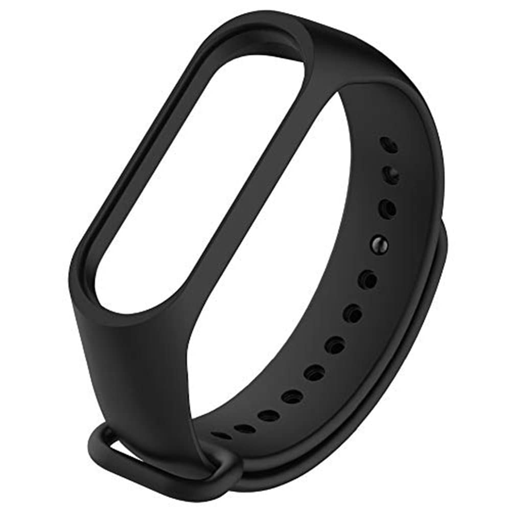 VEROX Silicone Adjustable Replacement Band Strap Compatible with Mi Band 3 Strap and Mi Band 4 Watch Strap Bracelet- Black