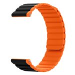 YODI 20MM Dual Color Magnetic Silicone Sport Strap Band For Garmin Vivoactive 3 | Forerunner 245 | Venu 2 Plus | Venu Sq | Vivoactive 3 Music, Moto 360 3rd Gen, Fire Boltt Dynamite Bsw048 Smart Watch For Men Women (Black/Orange)