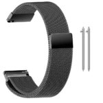 T TECLUSIVE Magnetic Strap Loop Chain 22mm Compatible for Galaxy Watch 3 45mm | Galaxy Watch 46mm | S3 Frontier | Amazfit Stratos GTR | Fossil Explorist | Adjustable Magnetic Metal Band (Black)