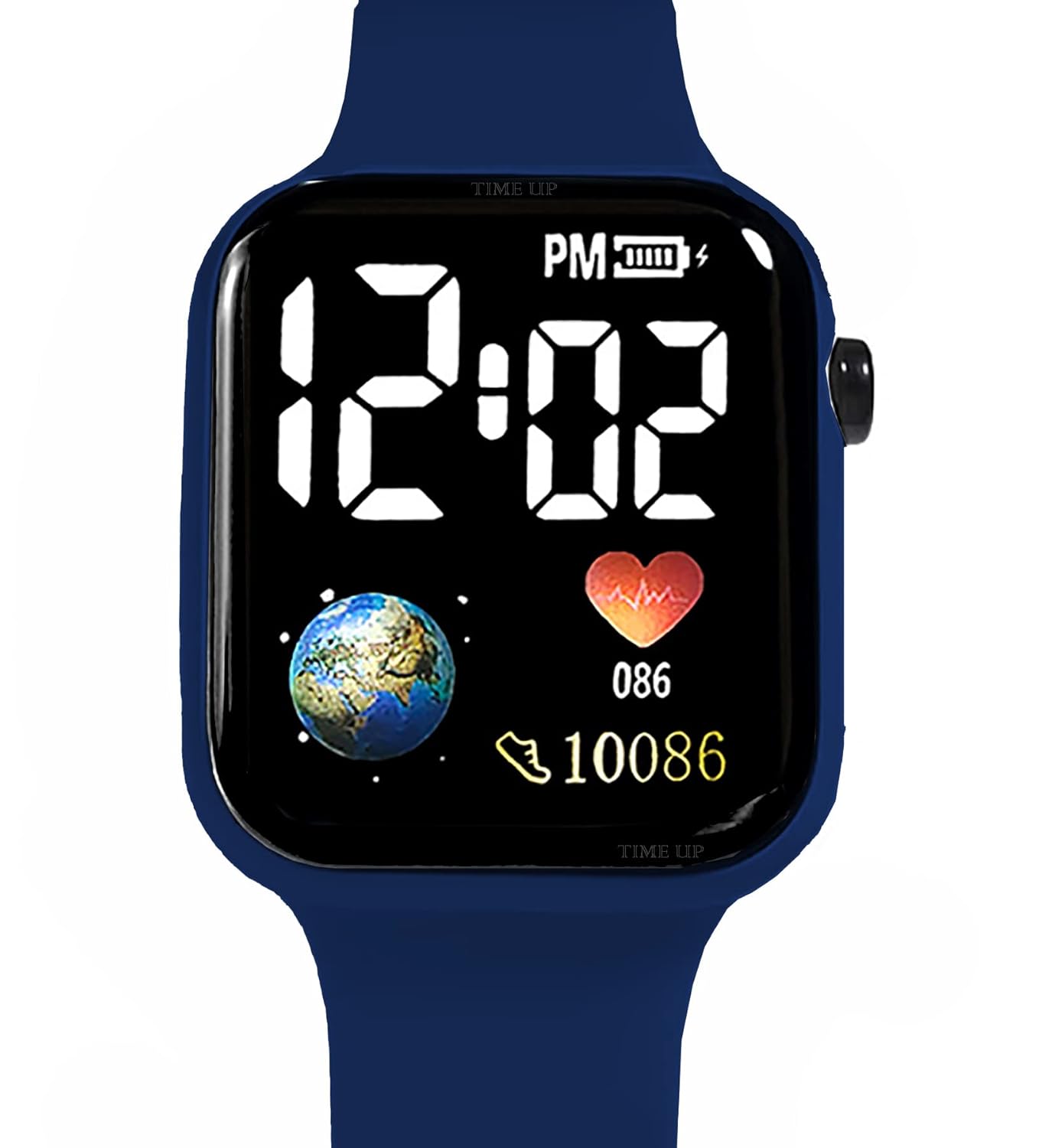 Time Up Digital Dial Waterproof Smart Design LED Display Kids Watch for Boys & Girls (Age 5-15 Years)-SRT-X (Navy)